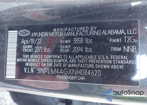 2022 Hyundai Elantra Sel из США, поврежденный, VIN 5NPLM4AGXNH084620